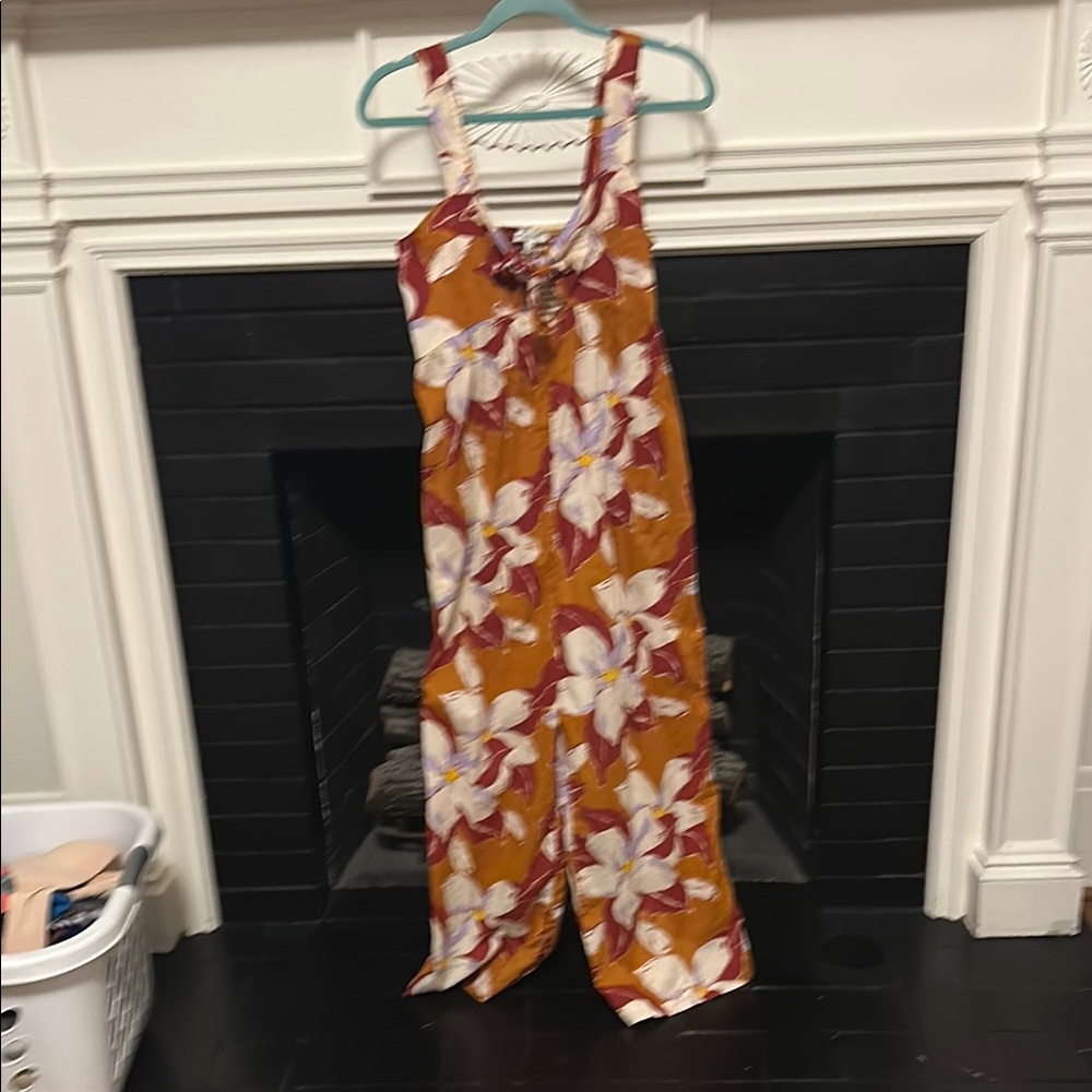 Floral Jumpsuit with Purple and White Flowers